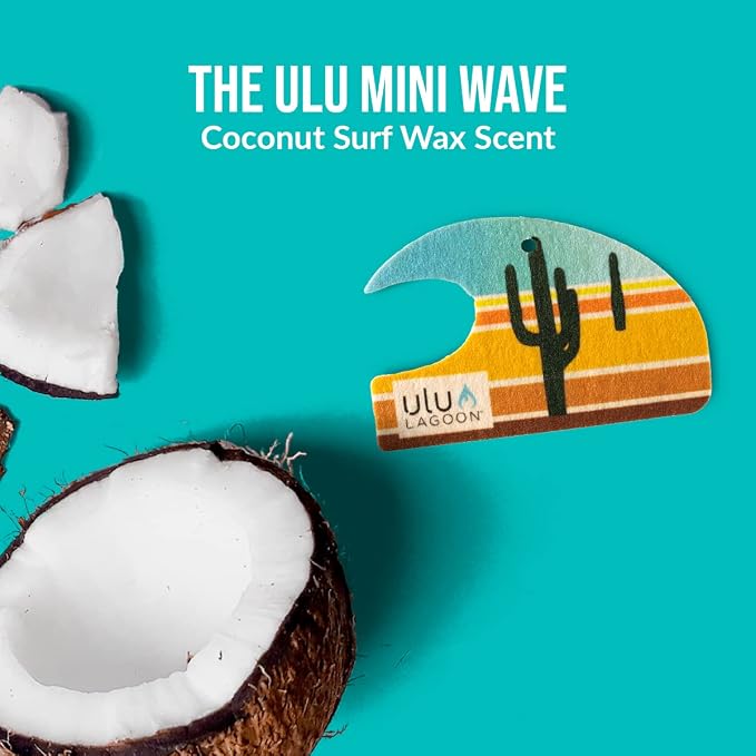 Hanging Car Air Freshener | Tropical Beach Coconut Surf Wax Scent Mini Wave | Long Lasting Car Freshener, Closet and Beyond | Made In USA | 3 Pack (Desert)