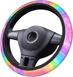 Colorful Rainbow Steering Wheel Cover Car Accessories Cute for Women Girls Girly Universal 15 Inch Neoprene Auto Interior Decor Anti Slip Automotive Truck Protector