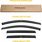 Window Visors for 2007-2011 Honda CR-V CRV, Rain Guards Shields Vent Deflector Shade Dark Smoke 2008 2009 2010, Tape-On, 4PCS