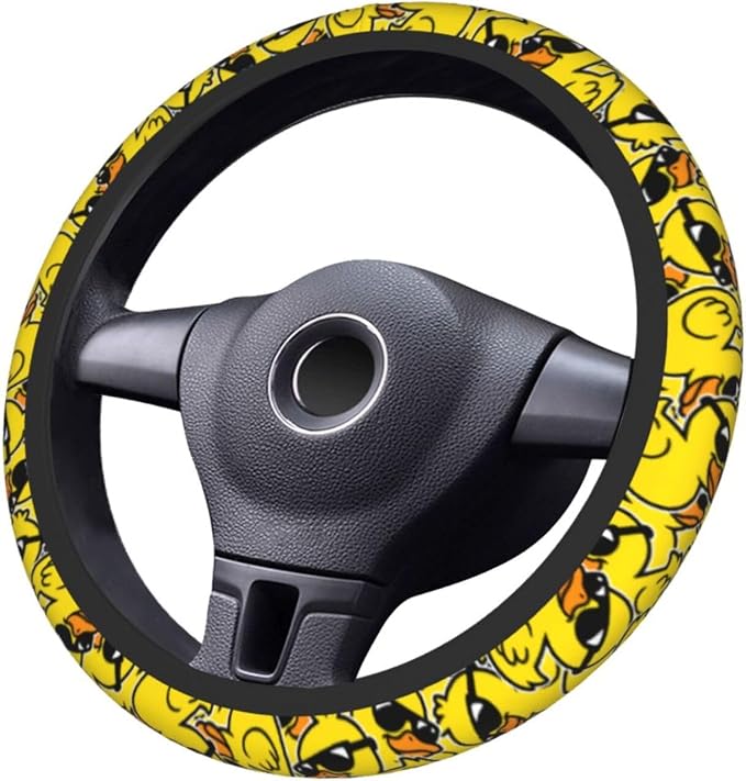 Duck Print Steering Wheel Cover Neoprene Car Steering Wheel Protector Covers Non Slip Universal 15 Inch for Men Women