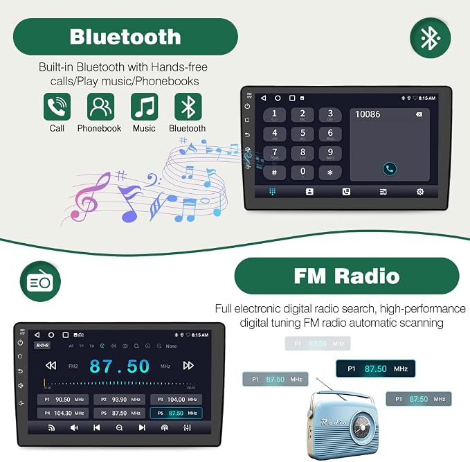 4Core 64GB ROM Car Radio Stereo for Chevy Chevrolet Silverado 2007-2013 Tahoe Equinox GMC Sierra Yukon with Android 13 CarPlay Android Auto Bluetooth 5GHz WiFi