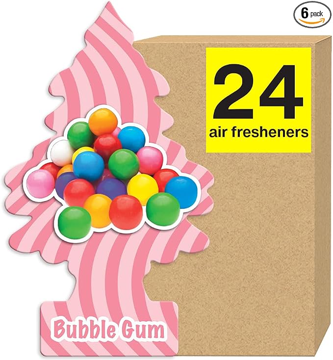 Car Air Freshener | Hanging Tree Provides Long Lasting Scent for Auto and Home | 24 Air Fresheners |Bubble Gum