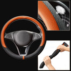 Breathable Car Steering Wheel Cover 15 inch Auto Universal Leather Wrap Non-Slip Steeringwheel Protector Automotive Interior Accessories, Purple (Suit for 14.5-15 inch)