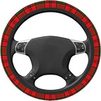 Thickened Elastic Steering Wheel Cover, Grant Scottish Plaid Printed Tartan Ultra, Soft, Breathable, Fit for Cars, SUVs, Trucks, Stylish Comfortable Grip