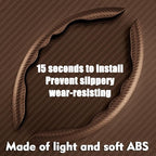 2pcs Car Steering Wheel Cover,Anti-Skid Carbon Fiber Steering Wheel Protector for Men Women,Multiple Color Options,Universal for Most Car Interiors Accessories (Brown)