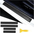 4PCS Car Door Sill Protector, 3D Carbon Fiber Vehicle Entry Edge Guard Trim, Anti-Scratch Automotive Threshold Sill Cover Strips Accessories, Universal for SUV, Sedan, Truck (Black)