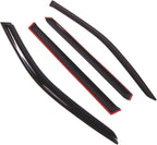 WD2-674 Dark Smoke 4 Pcs Set Window Visor (Outside Mount) Deflector Rain Guard Compatible with 1999-2003 BMW 525i 528i 540i Wagon