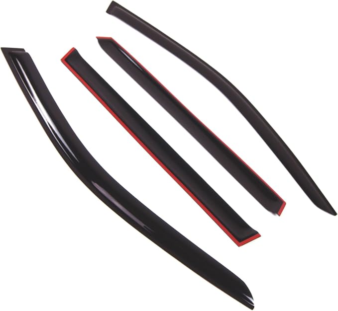 WD2-674 Dark Smoke 4 Pcs Set Window Visor (Outside Mount) Deflector Rain Guard Compatible with 1999-2003 BMW 525i 528i 540i Wagon