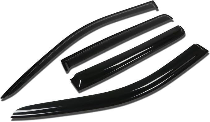 Window Visors Compatible with 07-16 Jeep Compass, 4Pcs Front & Rear Tape-On Window Vent Visor Deflectors Rain Guard, Glossy Dark Smoke