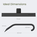 JustHang Shower Squeegee for Glass Doors, All-One-Piece Award-Winning Silicone Squeegee with Built-in Hook for Bathroom, Window, Mirror, Tile Wall,Car, Streak-Free Cleaner Tool,10-Inch Black