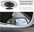 2 PCS Blind Spot Mirrors, Rounded Trapezoid HD Glass Frameless Rear View Mirror with Adjustable Stick, Universal Convex Wide Angle Blindspot Side Mirror for Cars Trucks SUVs