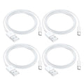 4 Pack Car Carplay Cable for iPhone 16E 16 15 Pro Max 15 16 Plus Charger, USB to USB C Cable 5FT for Car Charger, Carplay USB C Cord Charging for iPad 10th Gen/iPad Pro Air 5th-White