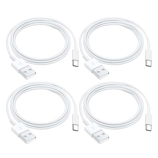 4 Pack Carplay USB A to USB C Cable for iPhone 16E 15 16, 16 Pro Max, 16 Plus Car Charger, iPad Pro 12.9/11, iPad 10 Generation, iPad Air 5 Generation/4 Gen, Mini 6 Generation Car Fast Charging Cord