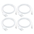 4 Pack Carplay USB A to USB C Cable for iPhone 16E 15 16, 16 Pro Max, 16 Plus Car Charger, iPad Pro 12.9/11, iPad 10 Generation, iPad Air 5 Generation/4 Gen, Mini 6 Generation Car Fast Charging Cord