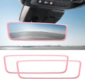 Car Rear View Mirror Protector Frame, Silicone Auto Rearview Edge Protection Cover Compatible with Model 3 Model Y, Interior Rear View Trim Frame Decoration, Car Accessories (Pink-2PCS)