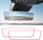 Car Rear View Mirror Protector Frame, Silicone Auto Rearview Edge Protection Cover Compatible with Model 3 Model Y, Interior Rear View Trim Frame Decoration, Car Accessories (Pink-2PCS)