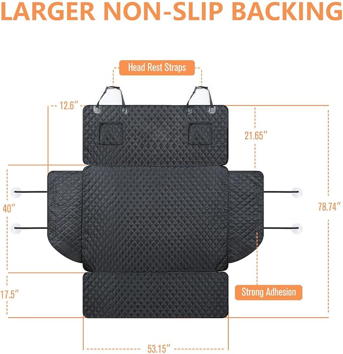 SUV Cargo Liner for Dogs, Waterproof Pet Cargo Cover Dog Seat Mat for SUVs Sedans Vans with Bumper Flap Protector, Scrachproof Non-Slip Large Size Dog Seat Mat Universal Fit