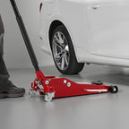 Low Profile Floor Jack 3 Ton Aluminum and Steel Racing Floor Jack with Dual Pistons Quick Lift Pump, Hydraulic Trolley Car Lift for Sports Car, SUV, Pickup, Lifting Range 3.3"-20.3"