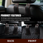 2PCS Car Seat Headrest Hooks, Purse Hook for Car, Automotive Headrest Handbags Holder, Auto Accessories Leather Seatback Organizer Hanger for Hanging Purses Bags Coats (Carbon Fiber, 1PCS)