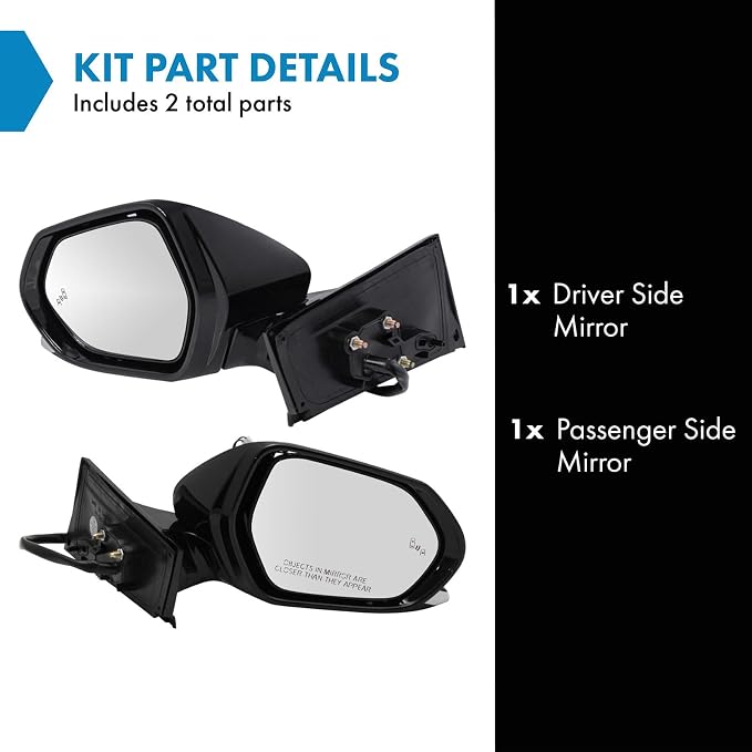 Driver and Passenger Side Mirror Set Power Heated Manual Folding Paint to Match with Blind Spot Indicator Compatible with 2016-2020 Toyota Prius 2017-2020 Prius Prime TO1320357 TO1321357