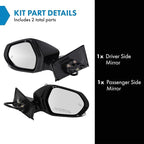 Driver and Passenger Side Mirror Set Power Heated Manual Folding Paint to Match with Blind Spot Indicator Compatible with 2016-2020 Toyota Prius 2017-2020 Prius Prime TO1320357 TO1321357