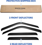 Window Visors Rain Guards for 1995-2000 Chevy Tahoe/GMC Yukon, Out-Channel Window Vent Wind Deflectors Visors Shades for 92-00 C/K1500/2500/3500 Suburban, 99-00 Cadillac Escalade/Yukon Denali Crew Cab