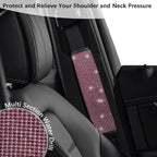 JDDRY Car Seat Belt Covers,Universal Car Seat Belt Pads,Seat Belt Strap Cover Shoulder Pad,Bling Seat Belt Cover(Pink,2PC)