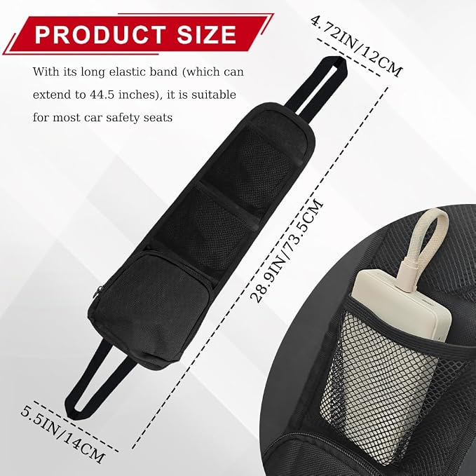 2PCS Car Seat Side Storage Pocket, Car Multifunctional Seat Organizer Hanging Bag, Auto Mobile Phone Wallet Sunglasses Mesh Net Pocket, Auto Accessories for Cars SUVs Trucks (Black, 2PCS)