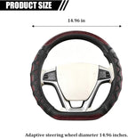 D-Shaped Car Steering Wheel Cover, 14.5-15" Anti-Slip Steering Wheel Protector with 3D Honeycomb Massage Grip, Comfortable Sporty Auto Interior Decor Accessories, Universal Fit (Black/Red)