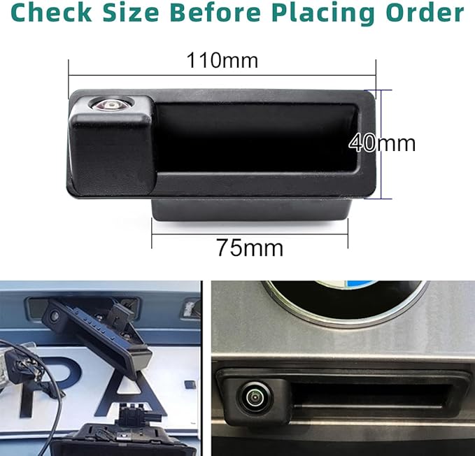AHD 720P Vehicle Backup Camera for BMW E82 E88 E84 E90 E91 E92 E93 E70 E60 E61 E39 3 5 X5 X6, Car Rear View 170 Fisheye Lens IP68 Waterproof Trunk Handle Camera
