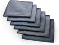 Diamond Weave Glass & Window - Detailing Towels to Polish Mirrors & Chrome, Snakeskin Like Texture, Lint-Free, Streak-Free, 280gsm, 16in. x 16in, Black (6-Pack)
