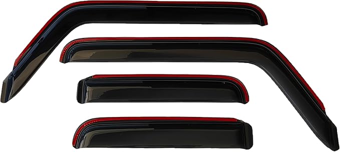 4PCS in-Channel Window Visors Rain Guards for Jeep Wrangler JL 2018-2026 & Gladiator 2020-2026,Extra Durable Side Window Wind Deflectors for 18-26 Wrangler JL/20-26 Gladiator,Vent Visors