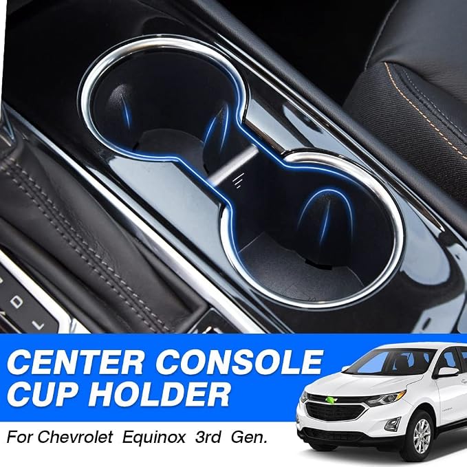 Cup Holder Inserts for Chevy/Chevrolet Equinox 2018 2019 2020 2021 2022 2023 2024 Accessories Center Console Water Cup Holder