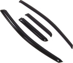 WD2-837 Dark Smoke 4 Pcs Set Window Visor (Outside Mount) Deflector Rain Guard Compatible with 2004-2014 Nissan Titan Extended Cab