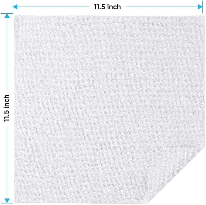 White Microfiber Cleaning Cloths, 20 Pack Cleaning Rags - Lint Free & Scratch-Free Microfiber Towels for Cars, House & Kitchen, Absorbent Cleaning Towels, 11.5 x 11.5 Inch