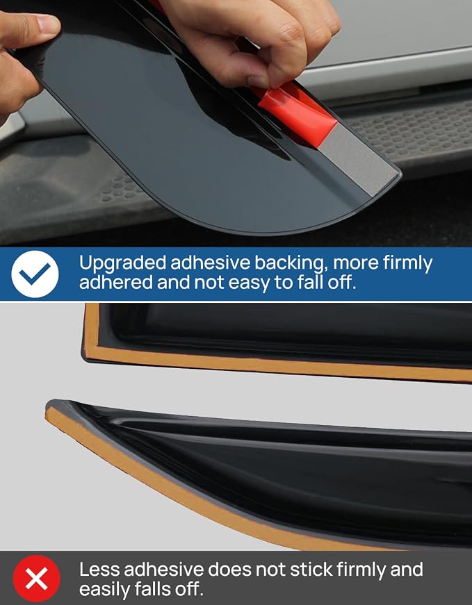 Outside Mount Rain Guards Compatible with 2018-2026 Wrangler JL JLU & Gladiator JT 4-Door, Side Window Deflectors Low-Profile Smoke Matte Style Window Vent Visors, 4 Pieces