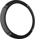 Bling Car Steering Wheel Cover, 15 Inch Rhinestones Soft Leather Elastic Steering Wheel Protector, Sparkly Crystal Diamond for Women, Car Interior Accessories for Most Cars (Grey)