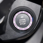 Car Bling Crystal Rhinestone Engine Start Ring Decals, 2 Pack Car Push Start Button Cover/Sticker, Key Ignition Knob Bling Ring, Sparkling Car Interior Accessories(Double Light Purple)