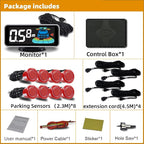 Car Parking Sensors Kit Reverse Parktronic System Auto Electronics Vehicle Backup Assistant Reverse 8 Sensor (Red)