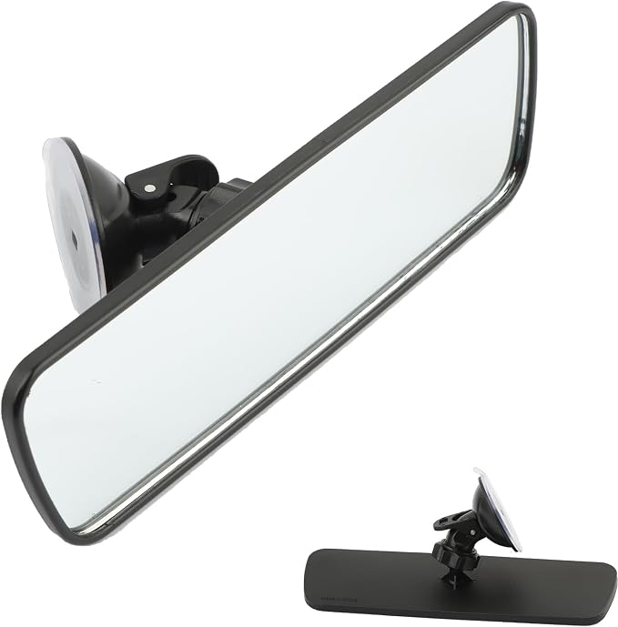 Interior Rear View Mirror with adhesive Suction Cup, Blind Spot Checker for Driving Test, Stick on Universal Inside Rearview Mirror with Wide Angle Mounted on Windshield(7.87 x 2.36 inch)