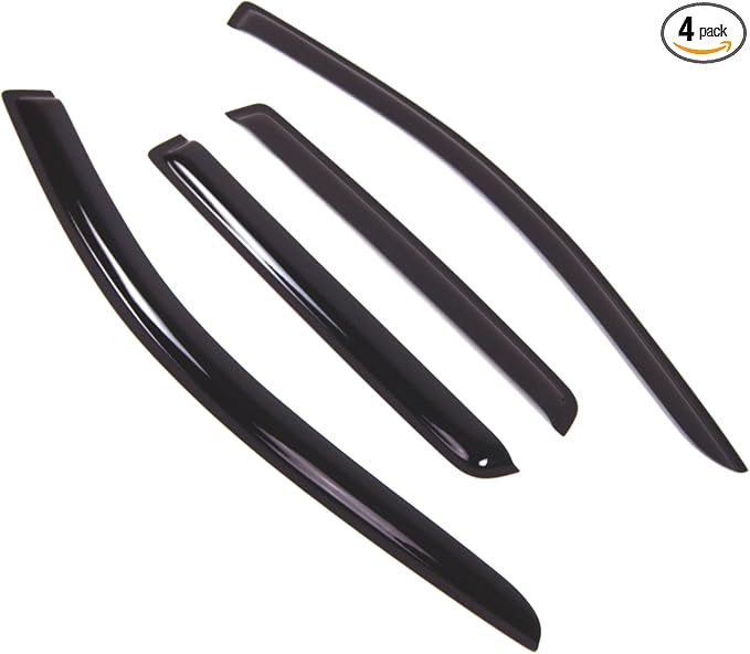 Outside Mount Window Vent Visors Rain Guards Compatible with Mitsubishi Outlander 2011-2015 | Side Window Wind Deflectors Rain Shields | Smoke Tinted, 4 Pcs Set, DGWV-766