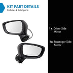 Driver & Passenger Side Power Mirror Set Smooth Black without Heat with Blind Spot Indicator Compatible with 2017-2021 Mazda 6 MA1320231 MA1321231