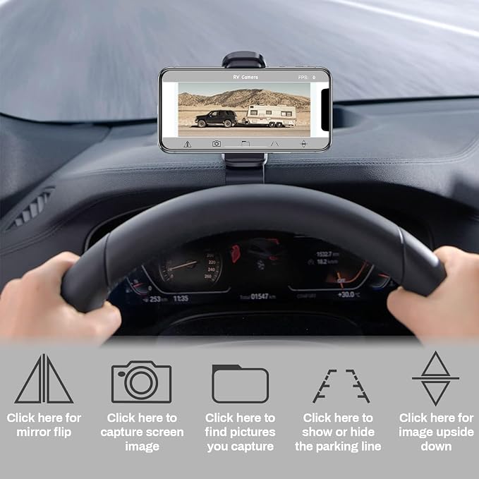 Strong Magnetic Wireless Backup Camera for iPhone Android, WiFi Hitch Camera Rechargeable Battery for Hitch Gooseneck Travel Boat Horse Trailer Truck Camper RV Front Rear View Reverse Back up