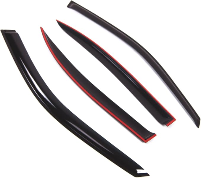Outside Mount Window Vent Visors Rain Guards Compatible with Nissan Maxima 2000-2003 | Side Window Wind Deflectors Rain Shields | Smoke Tinted, 4 Pcs Set, DGWV-344
