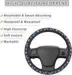 Sun and Moons Clouds Stars Eyes Steering Wheel Covers Anti-Slip Elasticity Car Accessories Steering Wheel Protector Universal 15 Inch for Cars SUV Vehicle Truck