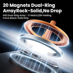 Magnetic Car Phone Mount, 2-in-1 Detachable Ring Stand for Desk & Dashboard, 360° Triple Axis Windshield Holder, N52 Strong Magnet, Universal Fit, Includes 2 Metal Plates, (orange)