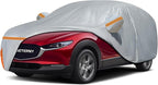 Car Cover for 2020-2026 Mazda CX-30, Waterproof Custom-fit All Weather Sun Rain UV Snow Wind Protection Outdoor CX30 Full Car Cover with Door Zipper & Cotton Lining-Grey