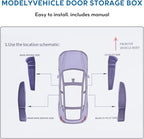 Car Door Side Storage Box for Tesla Model Y Juniper 2026 2025, Car Accessories for Women Men, TPE Front Rear Door Insert Tray Side Organizer Protector Liner for New Model Y Juniper Accessories 4PCS