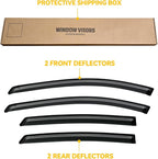 Window Visor for Toyota Prius 2004-2009, Out-Channel Rain Guards Shields Vent Deflector Shade Wind Dark Smoke 2005 2006 2007 2008, Tape-On Outside-Mount, 4PCS