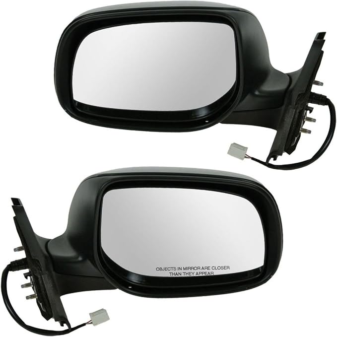 2 Piece Driver and Passenger Side Mirror Assembly Set Electric Adjustment Non-Heated No Memory Black Compatible with 2007-2011 Toyota Yaris Hatchback TO1320230 TO1321230